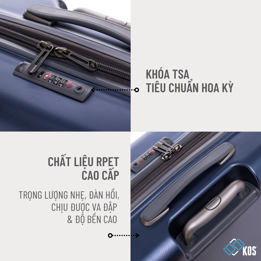 Vali du lịch size M (25 inch), Ricardo Tioga 2.0 thế hệ mới, thương hiệu Mỹ, bảo hành 5 năm quốc tế, Màu Navy