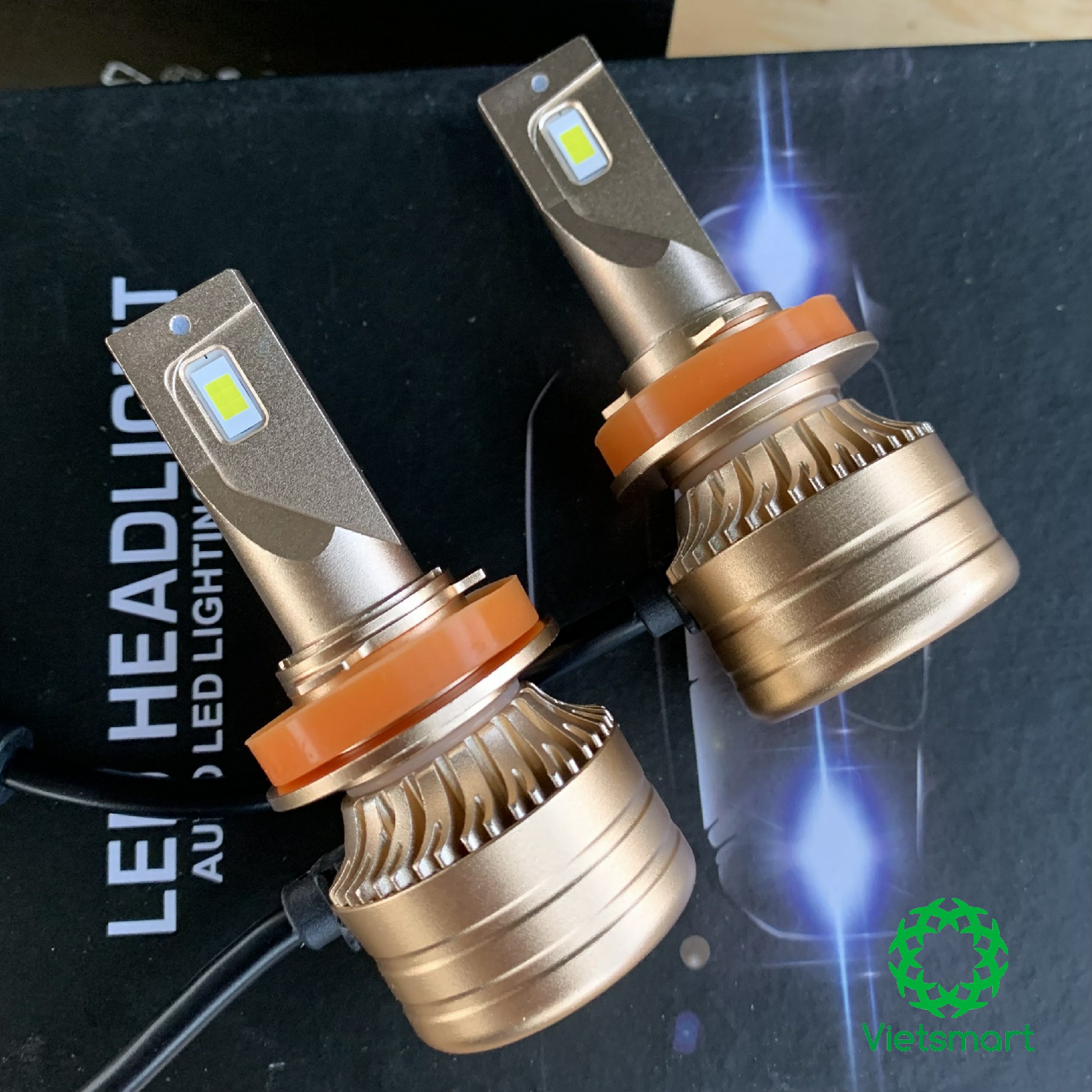 Đèn LED pha cos XM70 Gold 60W siêu sáng cho ô tô xe máy H1 H7 H8 H9 H11 HB3 9005 HB4 9006 H4 (giá 1 cái)