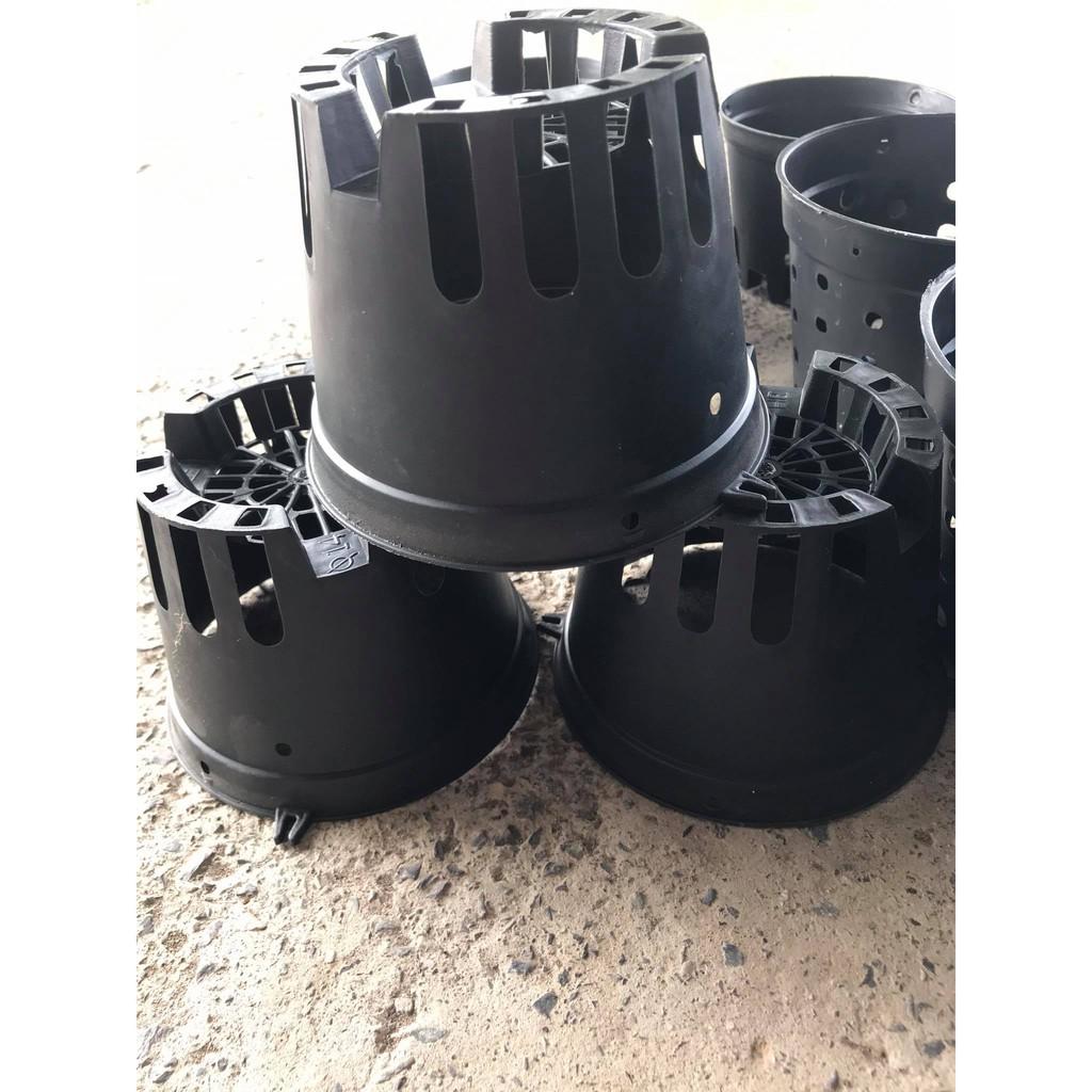 10 Chậu Nhựa Đen F14 Trồng Hoa Lan, Cây Cảnh
