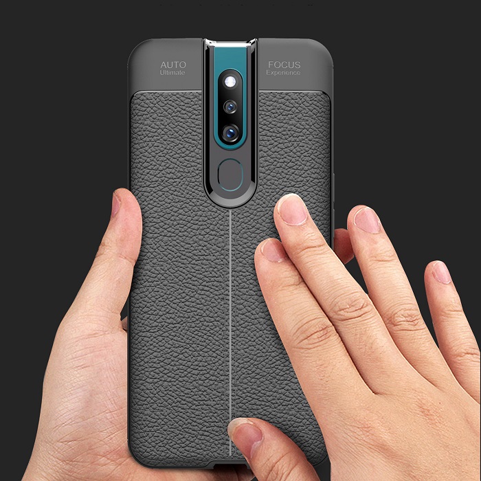 Ốp lưng chống sốc silicon giả da, chính hãng Auto Focus dành cho OPPO F11 Pro