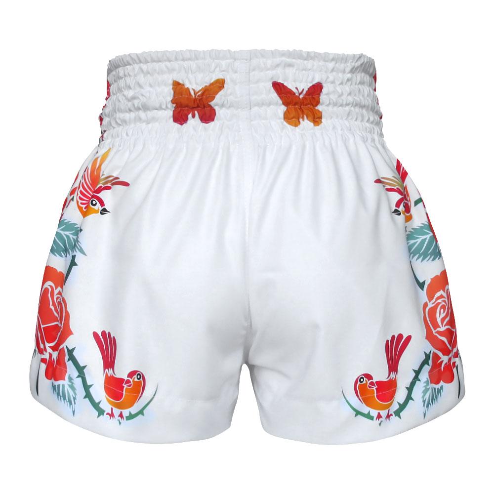 Quần TUFF Muay Thai White Birds And Roses Inspired