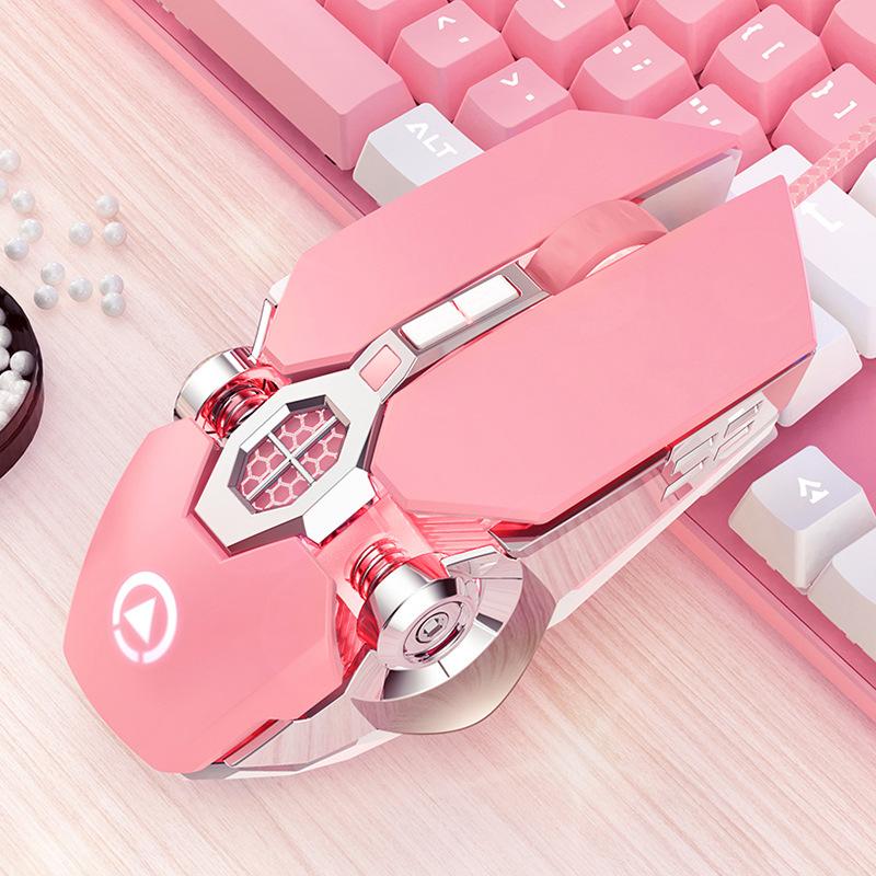 3200Dpi Hồng Chuột Chơi Game Có Dây Bé Gái Dễ Thương Hay Cơ Học Chơi Game Macro Silent Chuột Văn Phòng Cho PC Máy Tính Bảng Trò Chơi