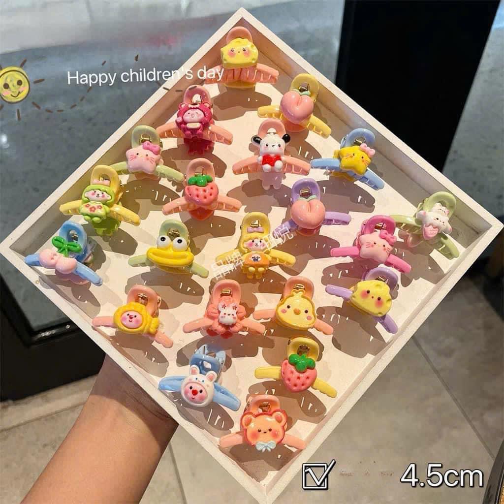 Set 10 Kẹp Càng Cua gắn charm Siêu Xinh Cho Bé - kẹp tóc đuôi ngựa bé gái - phụ kiện tóc cưng xỉu