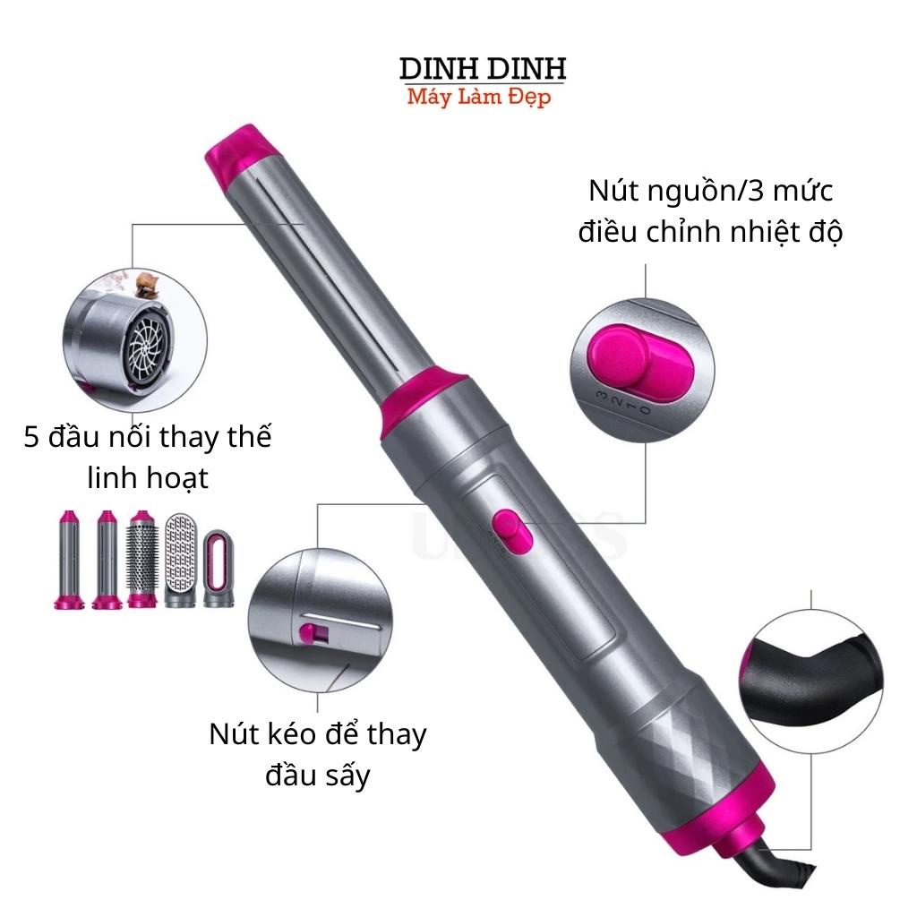 Máy làm tóc đa năng Hot Air Styper, máy tạo kiểu tóc tự động 5in1 : Sấy tóc, lược điện, uốn xoăn, uốn cụp, uốn xoăn phồng , tạo kiểu nhanh gọn tại nhà cho phụ nữ