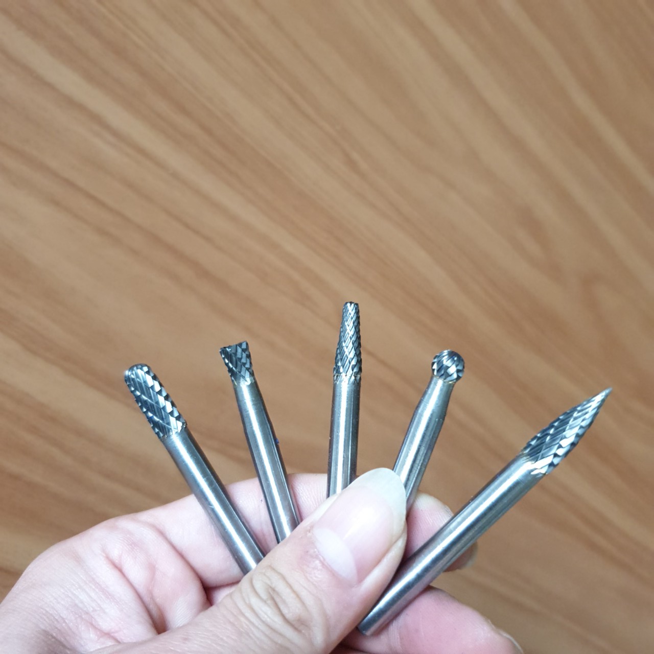 Bộ 5 mũi hợp kim mài khắc phay vonfram chân cán 6ly