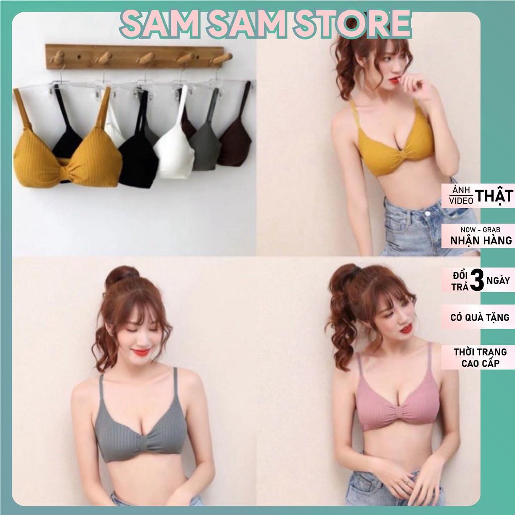 Áo Ngực Bra Nơ Xinh Có Mút Nâng Ngực Hàng Bán Shop Free size 40_58kg nha nàng tương đương size ngực 32-34-36