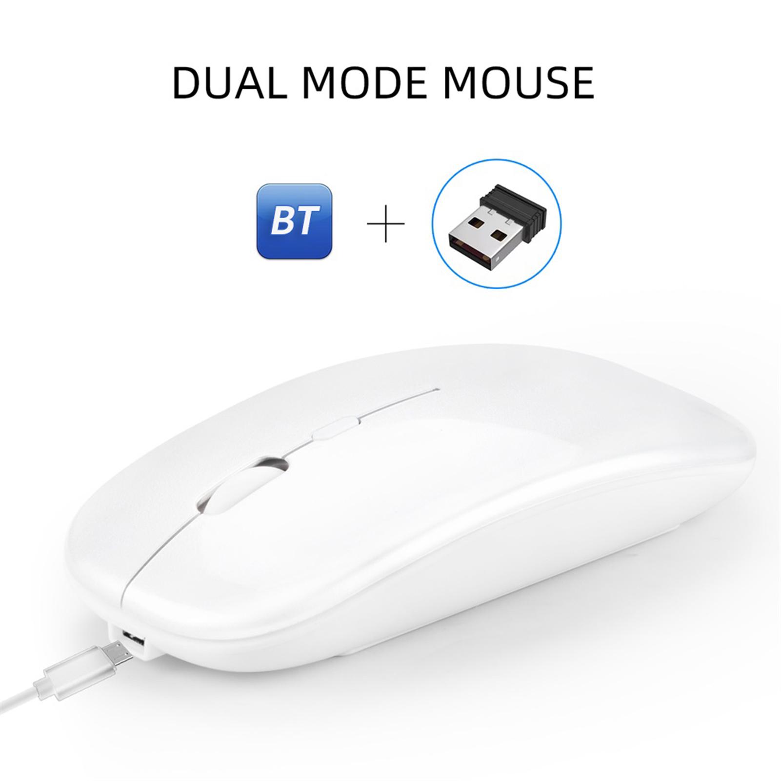 HXSJ M90 Dual Mode Wireless Mouse BT5.0 2.4G Optical Mouse Ergonomic Rechargeable Mice 1600DPI