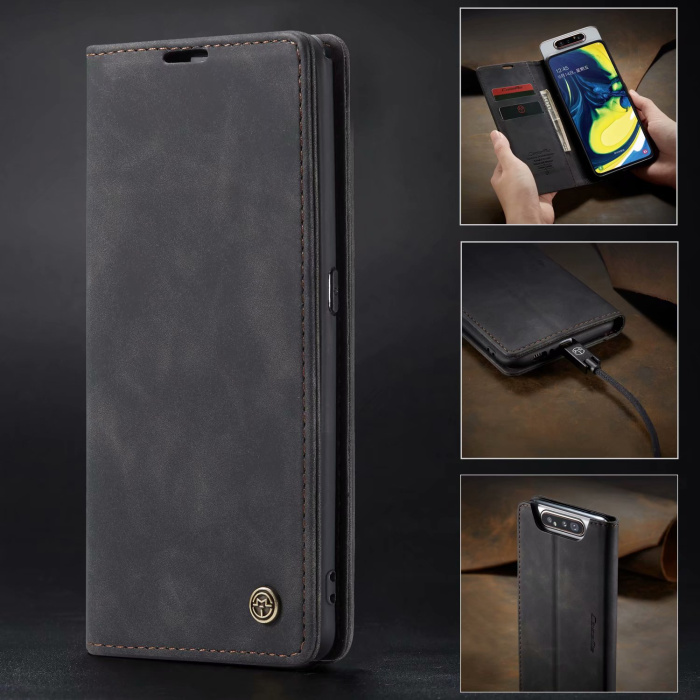 Bao da bò thật dạng ví chính hãng Caseme dành cho Samsung Galaxy A80