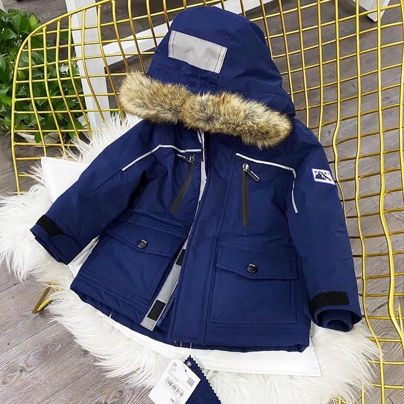 Xả lỗ Áo khoác Parka C&amp;A xuất dư xanh sz 110(17-19kg