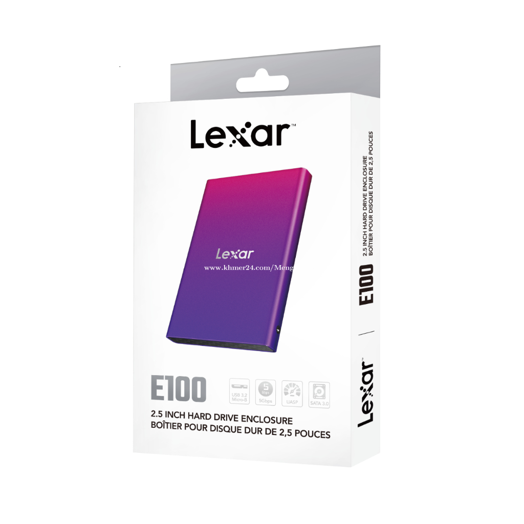 Hộp box SSD Lexar E100 - gắn SSD 2.5 inch dung lượng 128G - 8TB - Giao tiếp USB 3.2 Gen 1 -  Hàng Chính Hãng