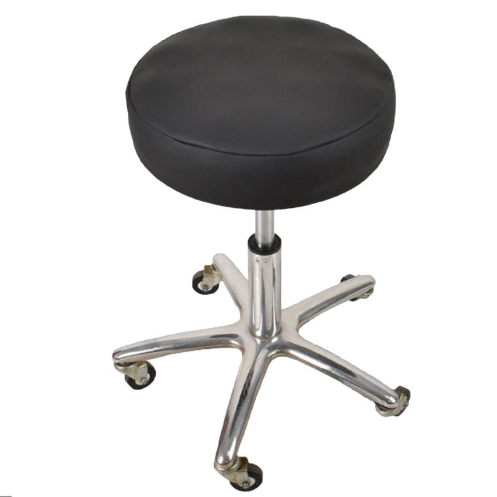 4X Stretchy Round Bar Stool Cover Chair Seat Cushion 40cm Black