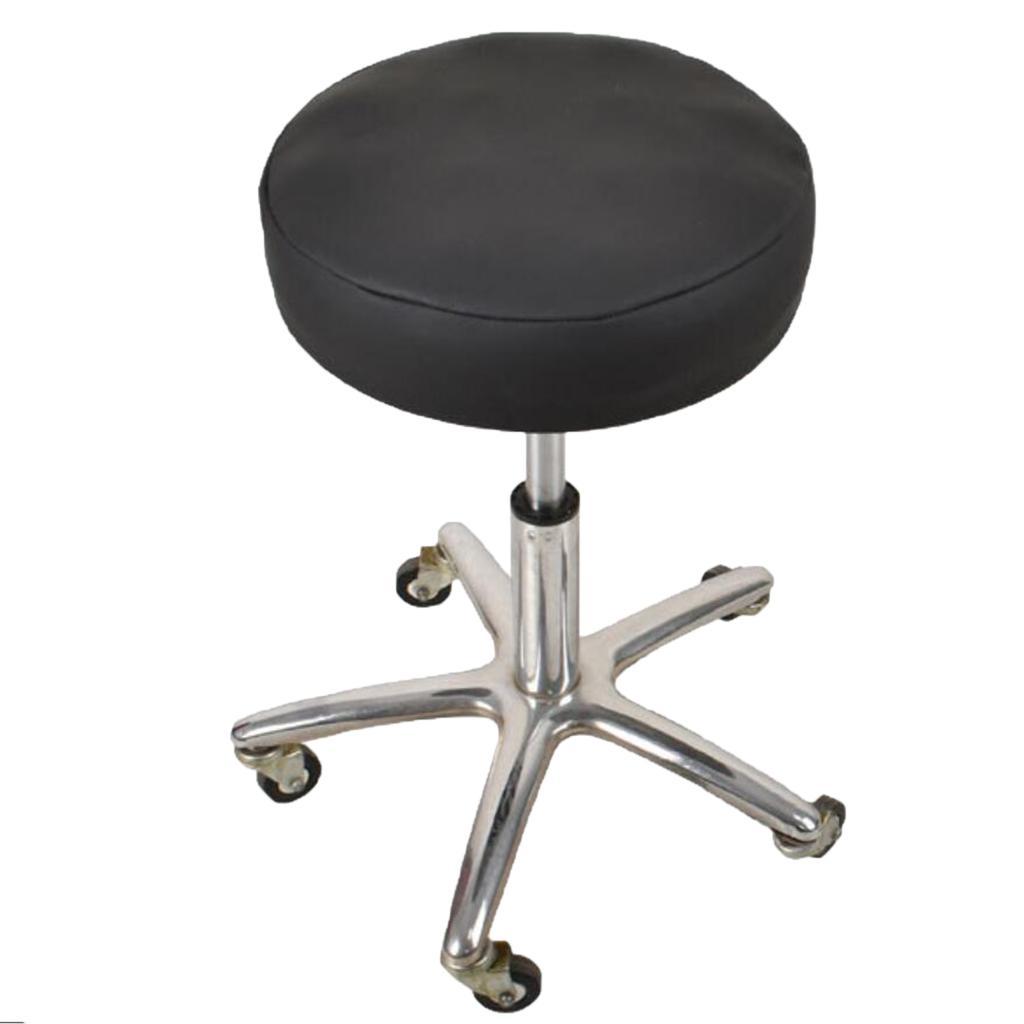 2X Stretchy Round Bar Stool Cover Chair Seat Cushion 40cm Black