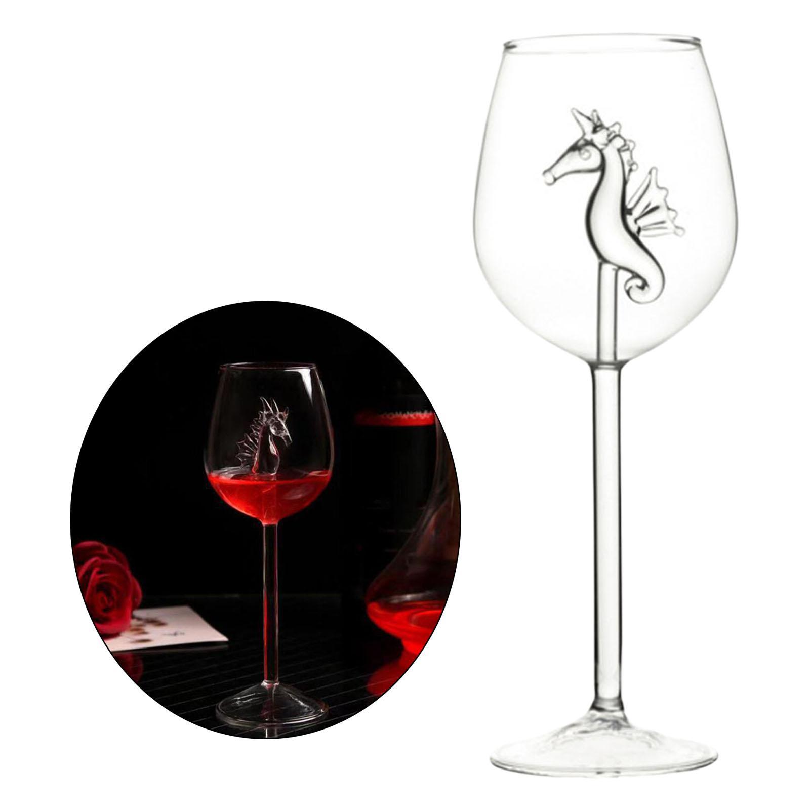 Creative Red Wine Glass 300ml High Borosilicate Glass Cup Goblet for Wedding Restaurant