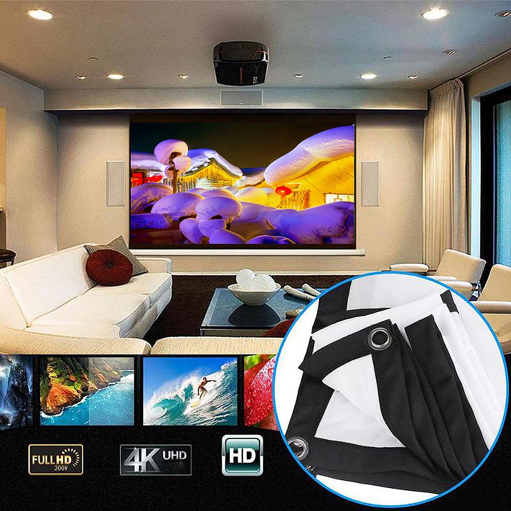 Màn hình chiếu 84 inch Màn chiếu có thể gập lại di động Màn chiếu 16: 9 Polyester cho KTV văn phòng tại nhà