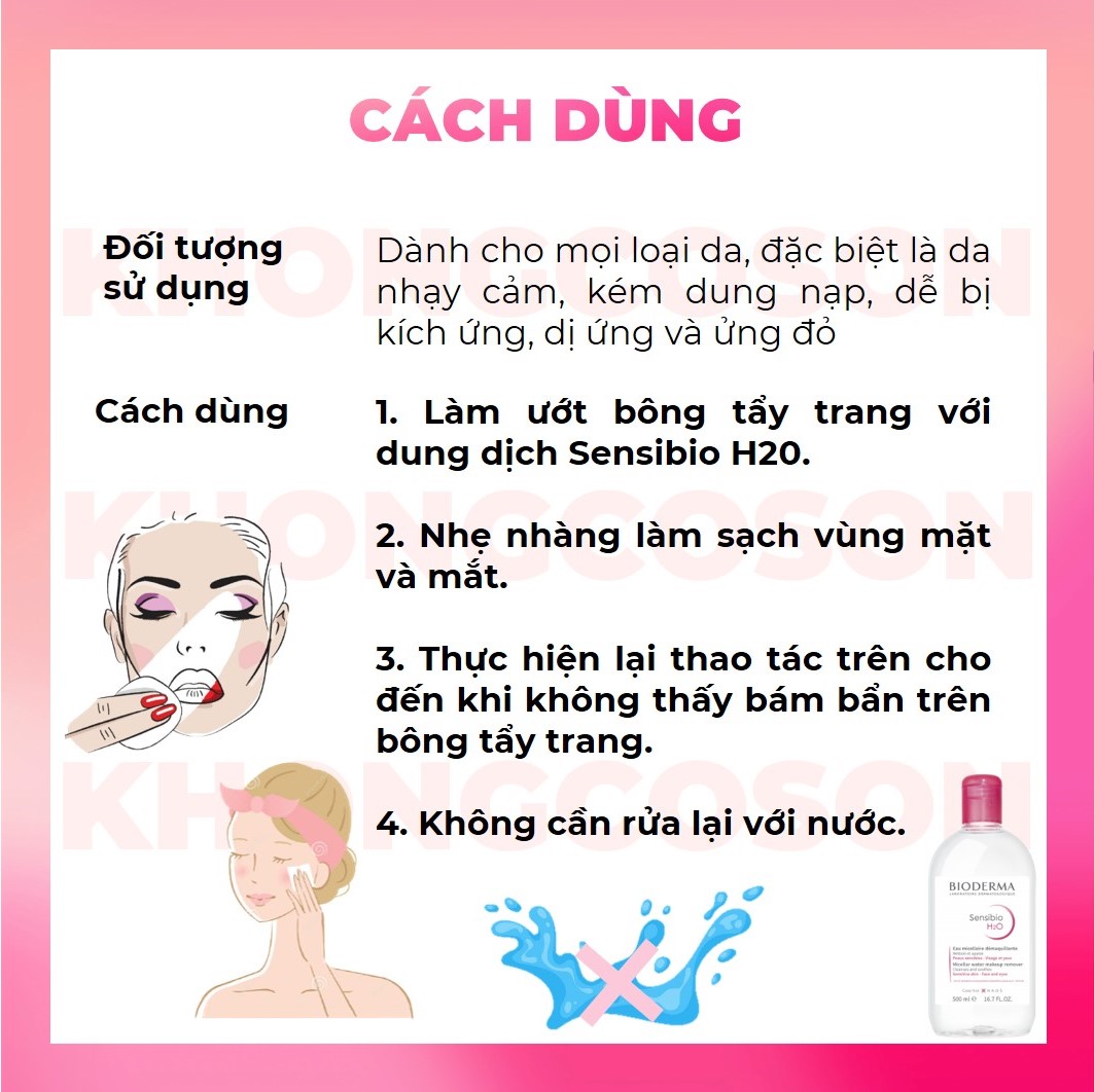 Dung Dịch Làm Sạch Và Tẩy Trang Công Nghệ Micella Bioderma Sensibio H2O + Tặng Túi Đựng Mỹ Phẩm Cao Cấp