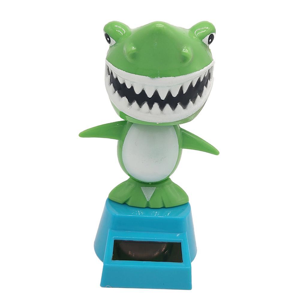 Cartoon Solar Powered Shark Figurine - Nodding Dancing Swing Animal Model Kids Educational Toy Home Desk Decor