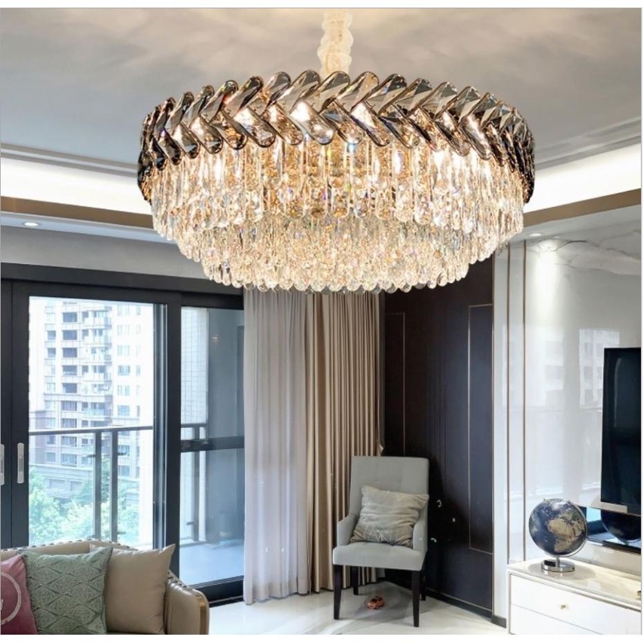 Đèn chùm KANTEN pha lê cao cấp, 3 màu ánh sáng hiện đại, kiểu dáng sang trọng