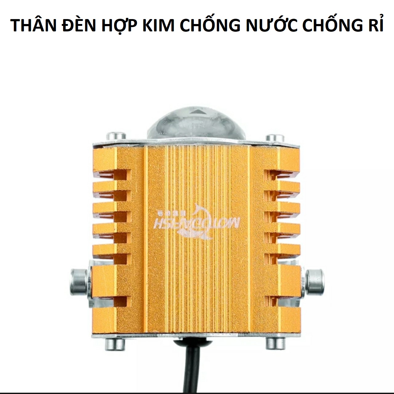 Đèn trợ sáng xe máy ô tô 45W, 12v-80v cốt vàng pha trắng 2 màu siêu gom mẫu mới chống nước