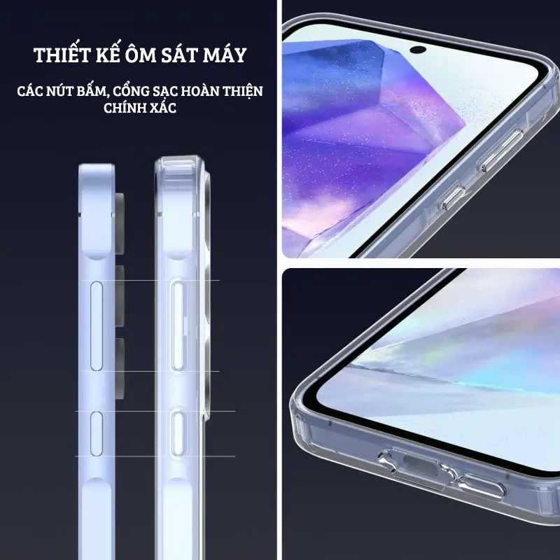 Ốp lưng dẻo silicon trong suốt mỏng 0.6mm cho Samsung Galaxy A55 A35 A25 A15 A05 A05s M15 hiệu HOTCASE Thin - Hàng nhập khẩu