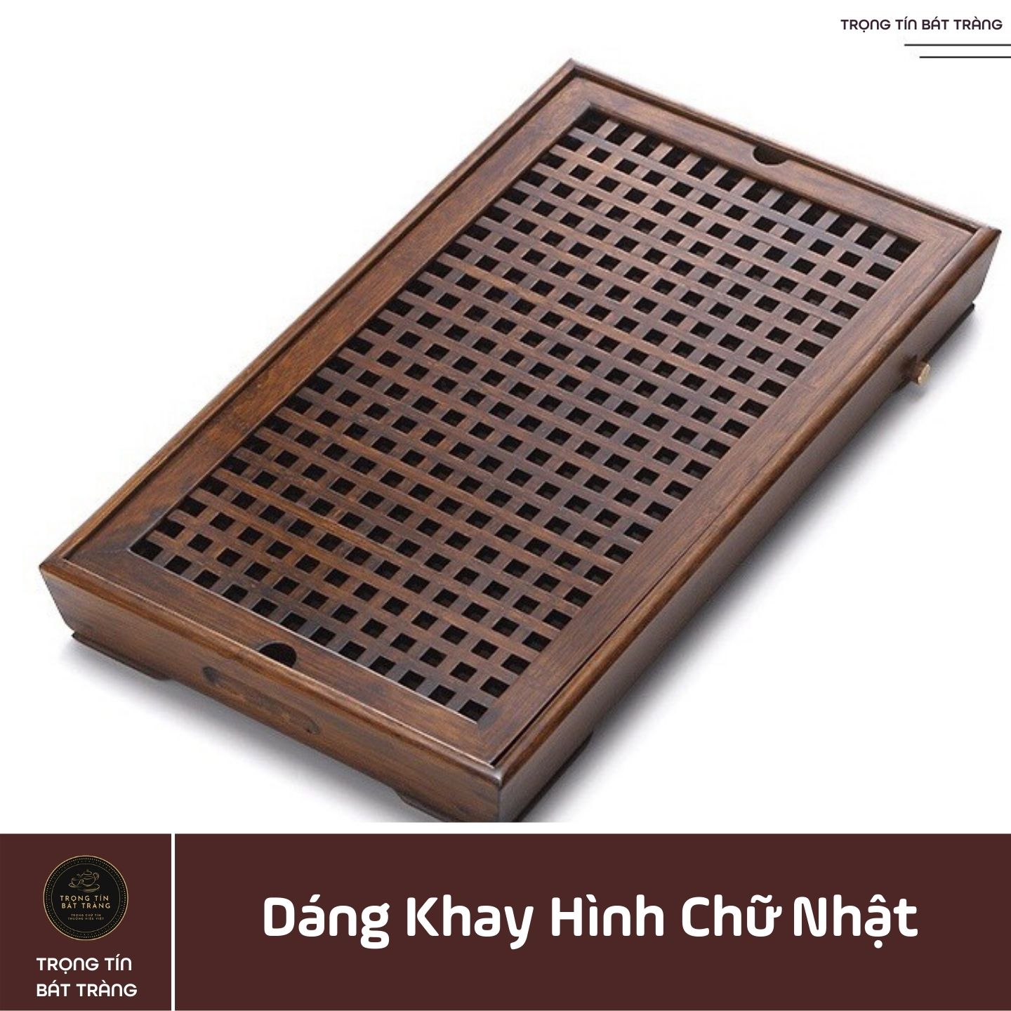 KT 06 Khay Trà Tre Cao Cấp  Chữ Nhật Kích Thước 50*29*6,5