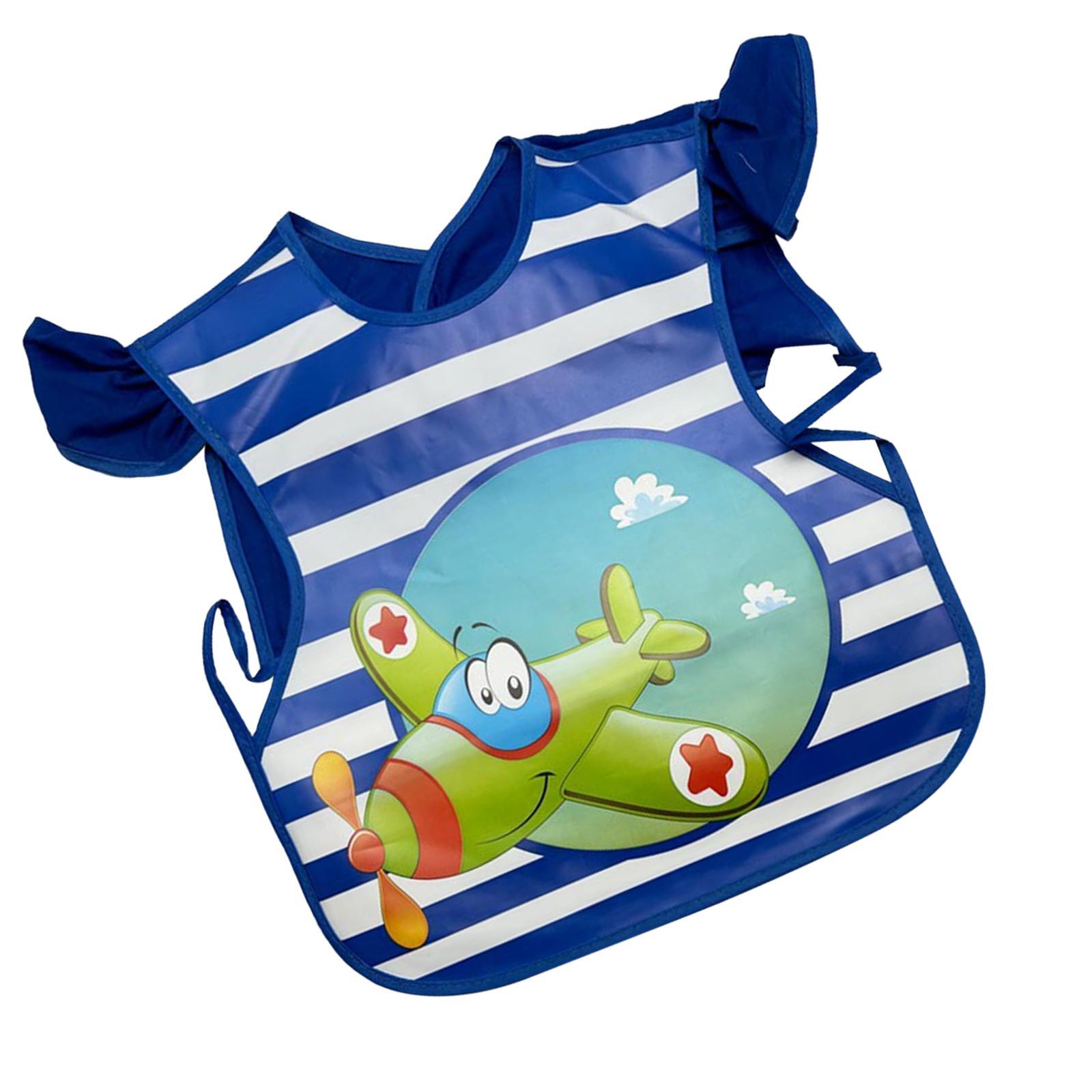 Short Sleeve Baby Bib Eating Travel Washable  for Ages 1-5 Years