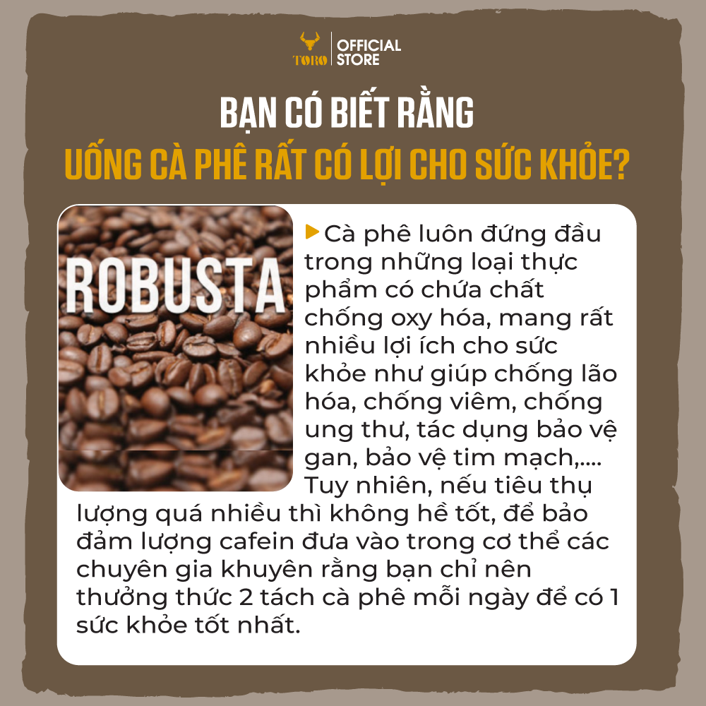 Cà Phê Hạt Toro Robusta Thượng Hạng Nguyên Chất 100% | TORO FARM