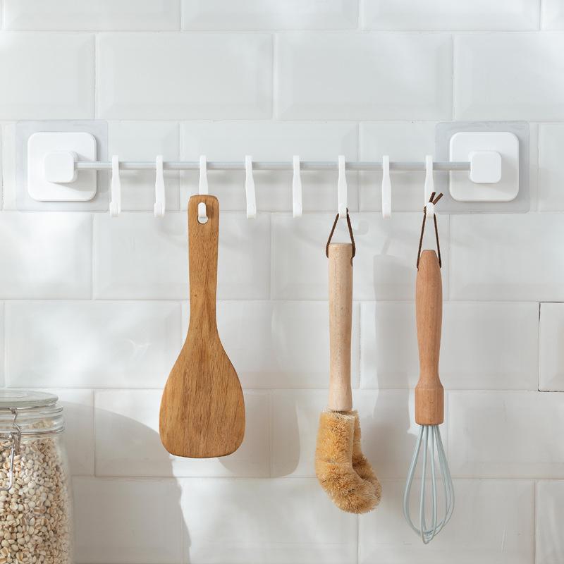 Giá Rẻ Đục Lỗ Treo Tường Giá Treo Đơn Giản Với 8 Móc Tự Do Di Chuyển Được Móc Treo Dao Kéo Móc Vật Dụng Nhà Bếp Cho Dropshipping