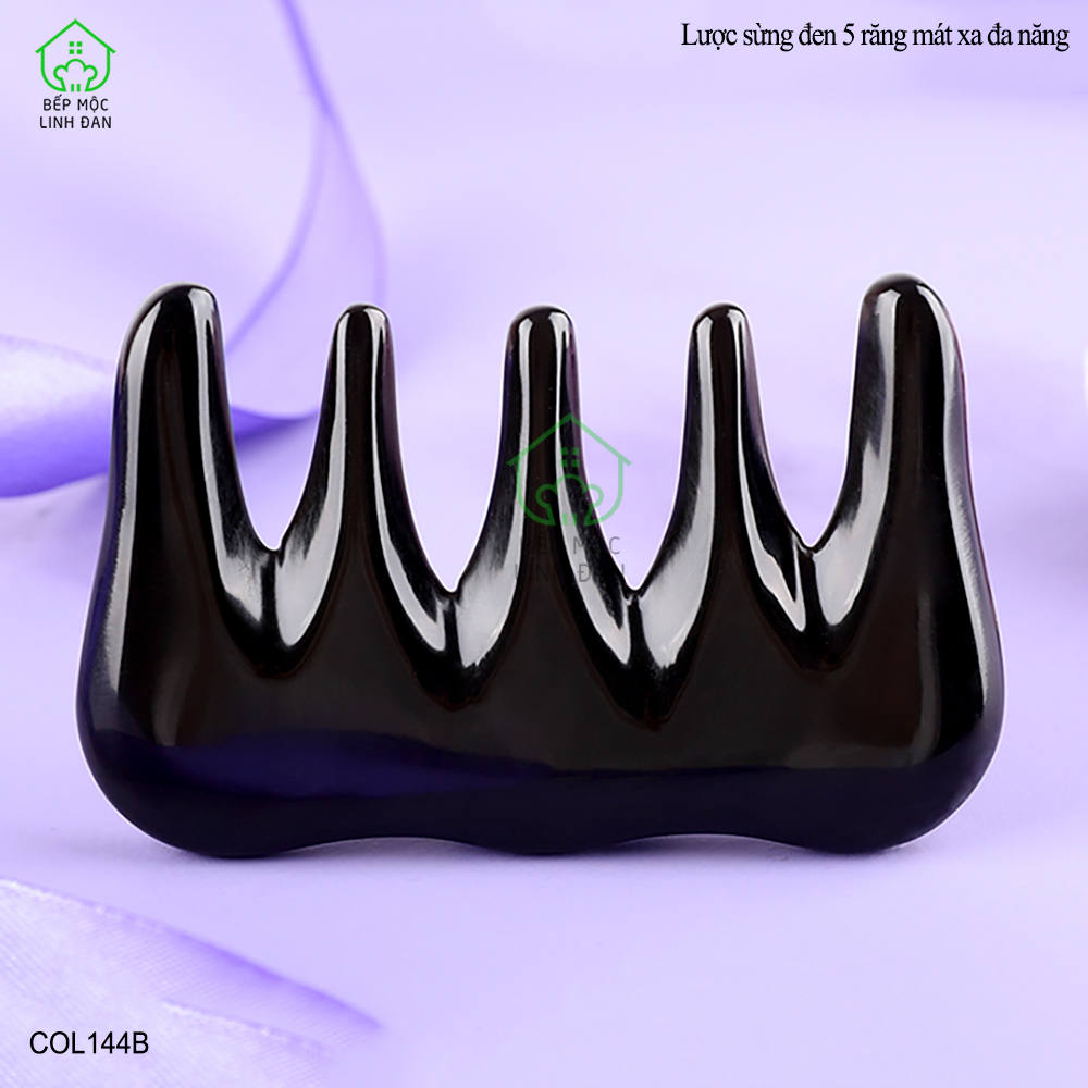 Lược Sừng Đen Răng Thưa Massage Đa Năng Giảm Căng Thẳng