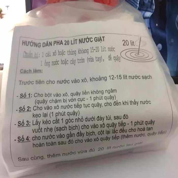 20 lít nước giặt hương Comfort (nguyên liệu tự pha)