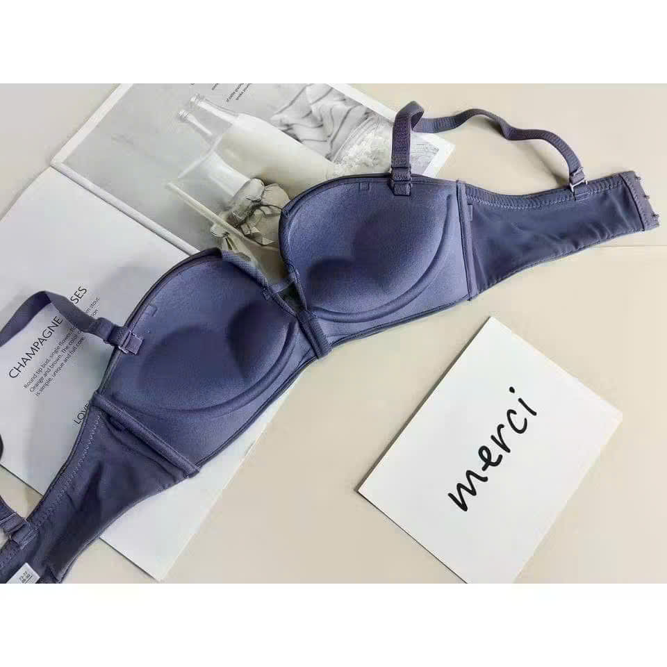 Bộ Đồ Lót Cúp Ngang Cotton Thun Lạnh Mút Mỏng Không Gọng Khoét Ngực