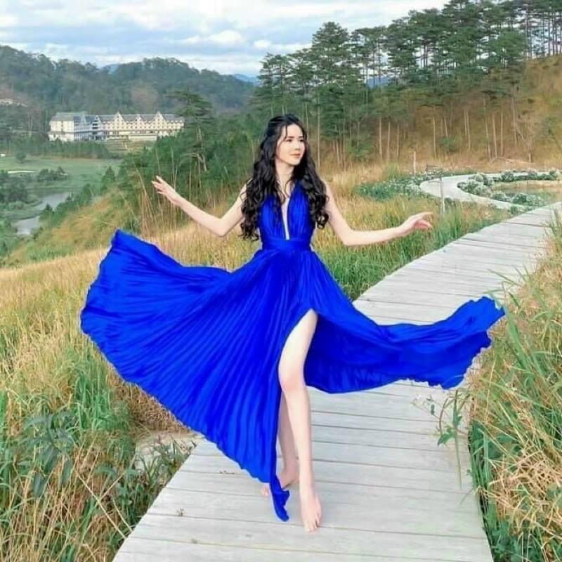 Đầm maxi dập ly