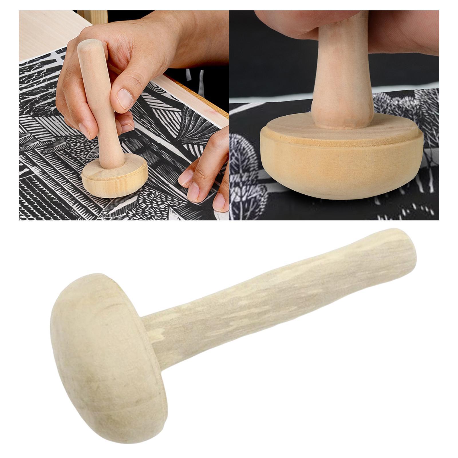 Wooden Mushroom Roller Printing Handcrafted DIY Stamp Making Painting Crafts