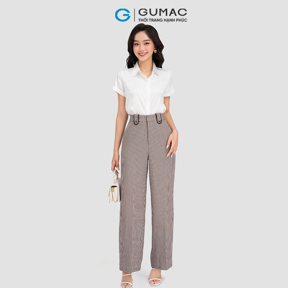 Quần suông phối viền GUMAC QD03048