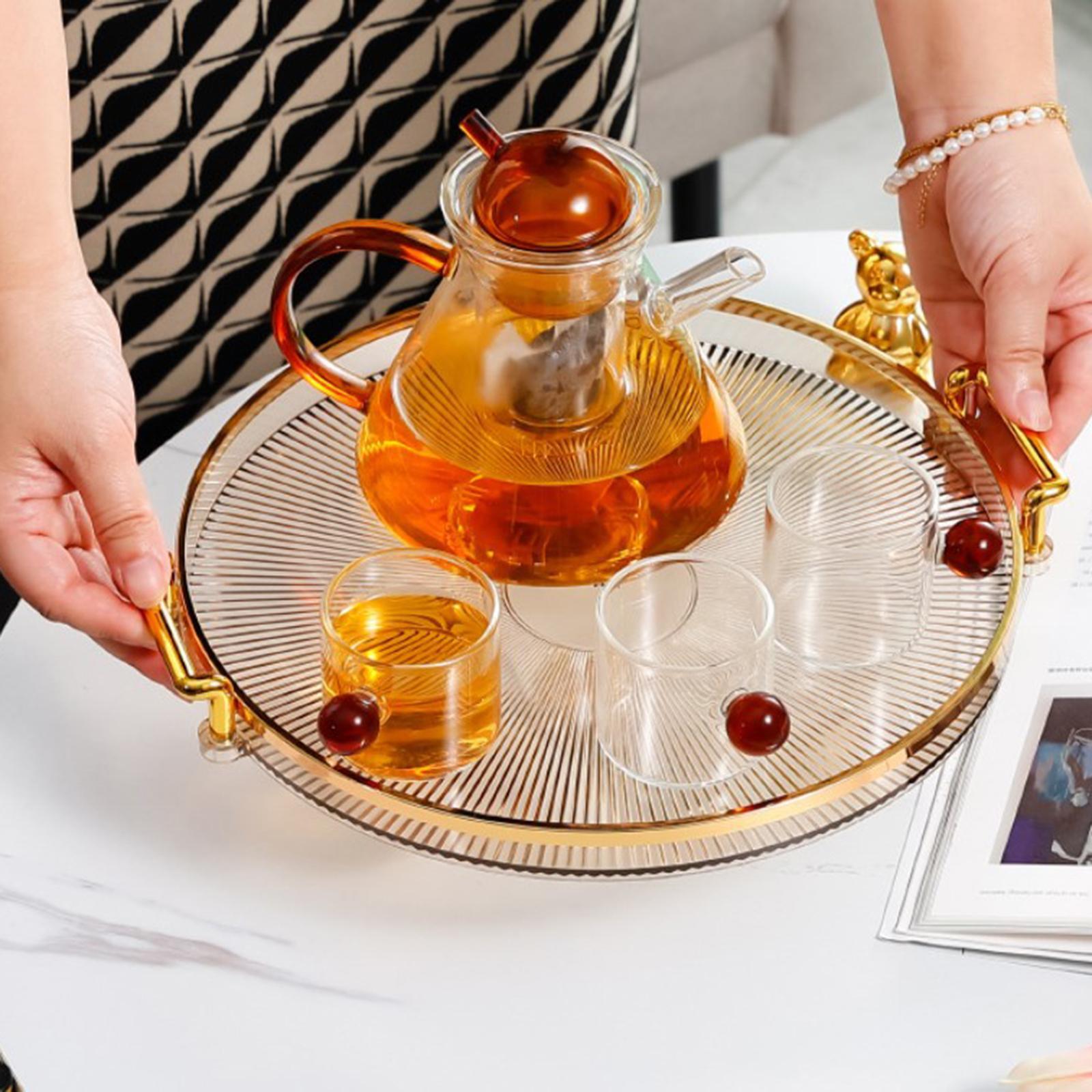 Serving Tray with Handles Cosmetic Makeup Display Dresser