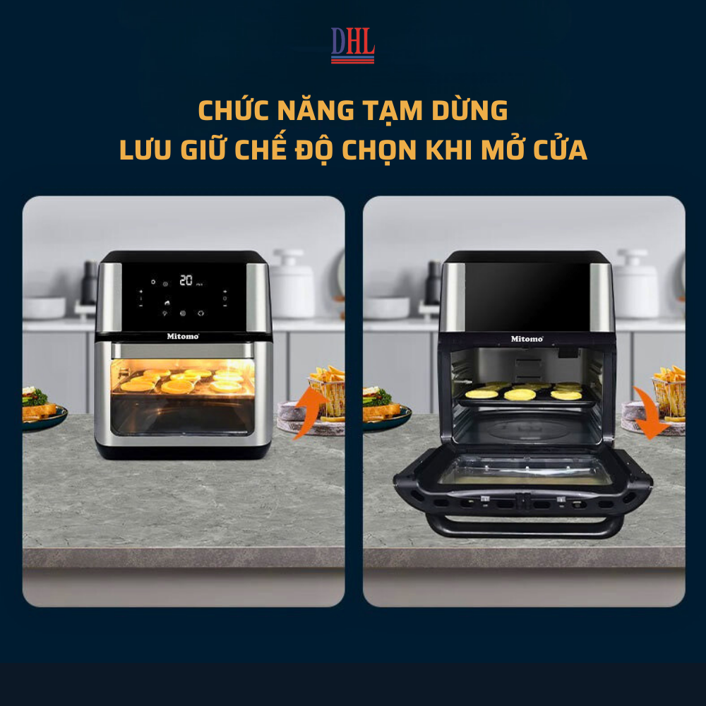 Nồi chiên không dầu Mitomo MTD-12LA, dung tích 12L công suất 1700W - Hàng chính hãng