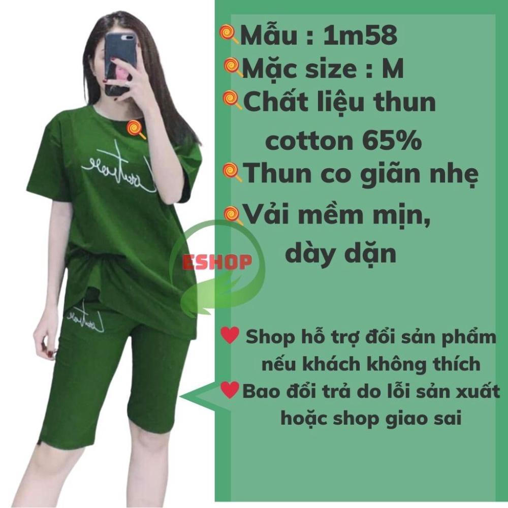 Đồ bộ nữ đồ bộ mặc nhà ngủ đẹp dễ thương trung niên bigsize quần lửng ngố thể thao mùa hè ESHOP AD02