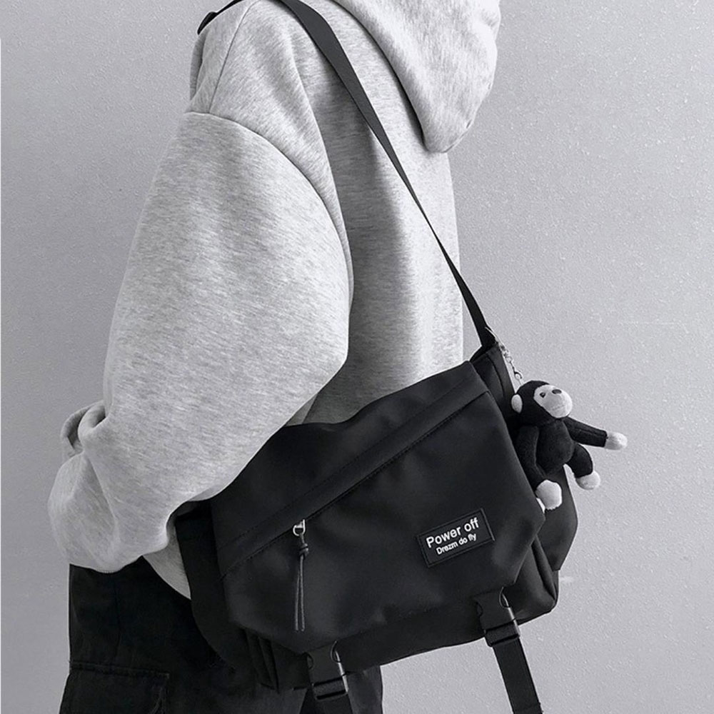 Túi đeo chéo Messenger cỡ to vải Poly cao cấp chống thấm nước, bền bỉ unisex nam nữ phong cách thời trang, cá tính