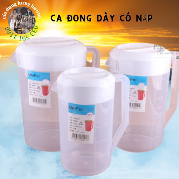 Ca đong định lượng 5 lít - 5l chia vạch có nắp nhựa dày đẹp