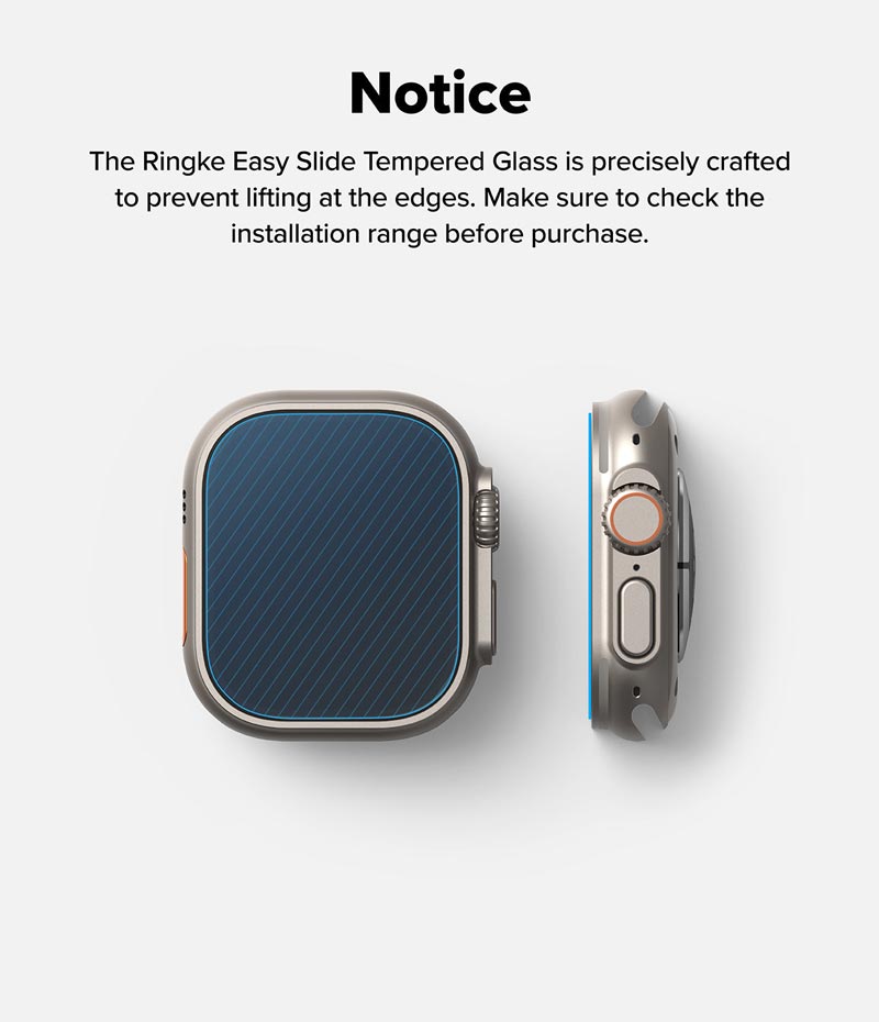 Bộ 2 dán cường lực Apple Watch Ultra 2/1 RINGKE Easy Slide Tempered Glass - Hàng Chính Hãng
