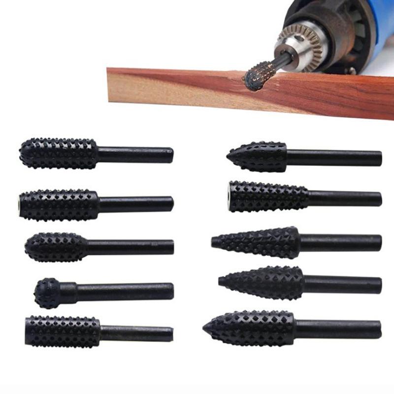 BITS BITS Bộ 10 Đầu Mũi Khoan Gia Công Vật Liệu Gỗ 6.3mm