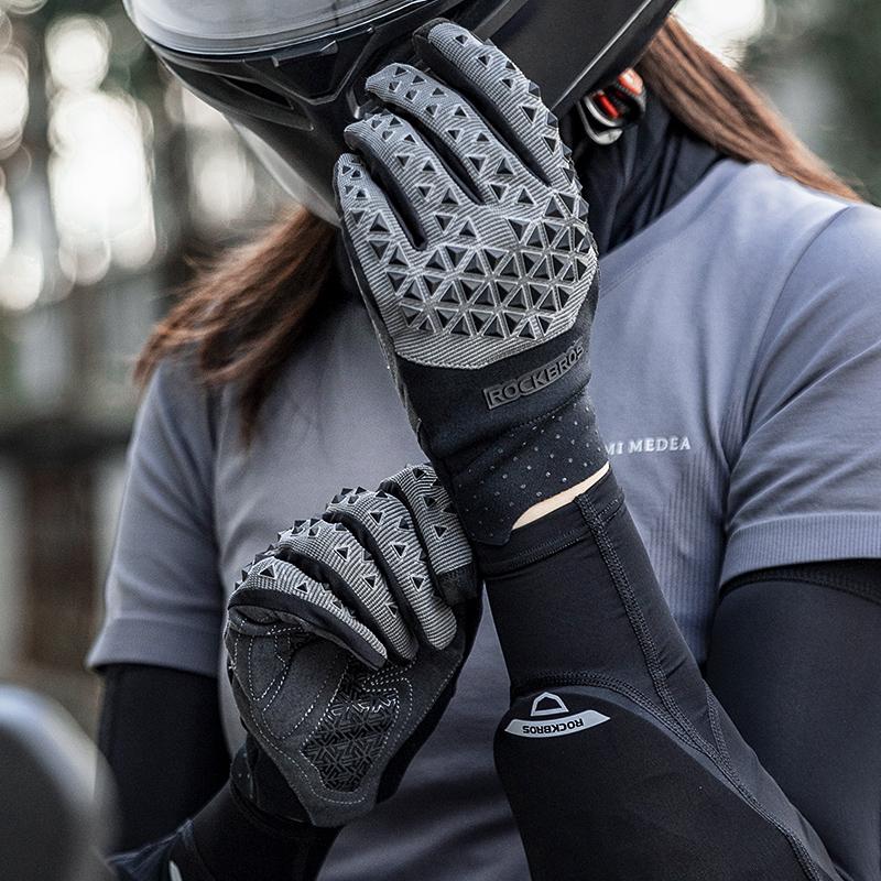 Găng tay xe đạp Rockbros MTB Găng tay đường dài Găng tay xe đạp Ngón tay xe đạp thoải mái Color: S275GR Size: XXL