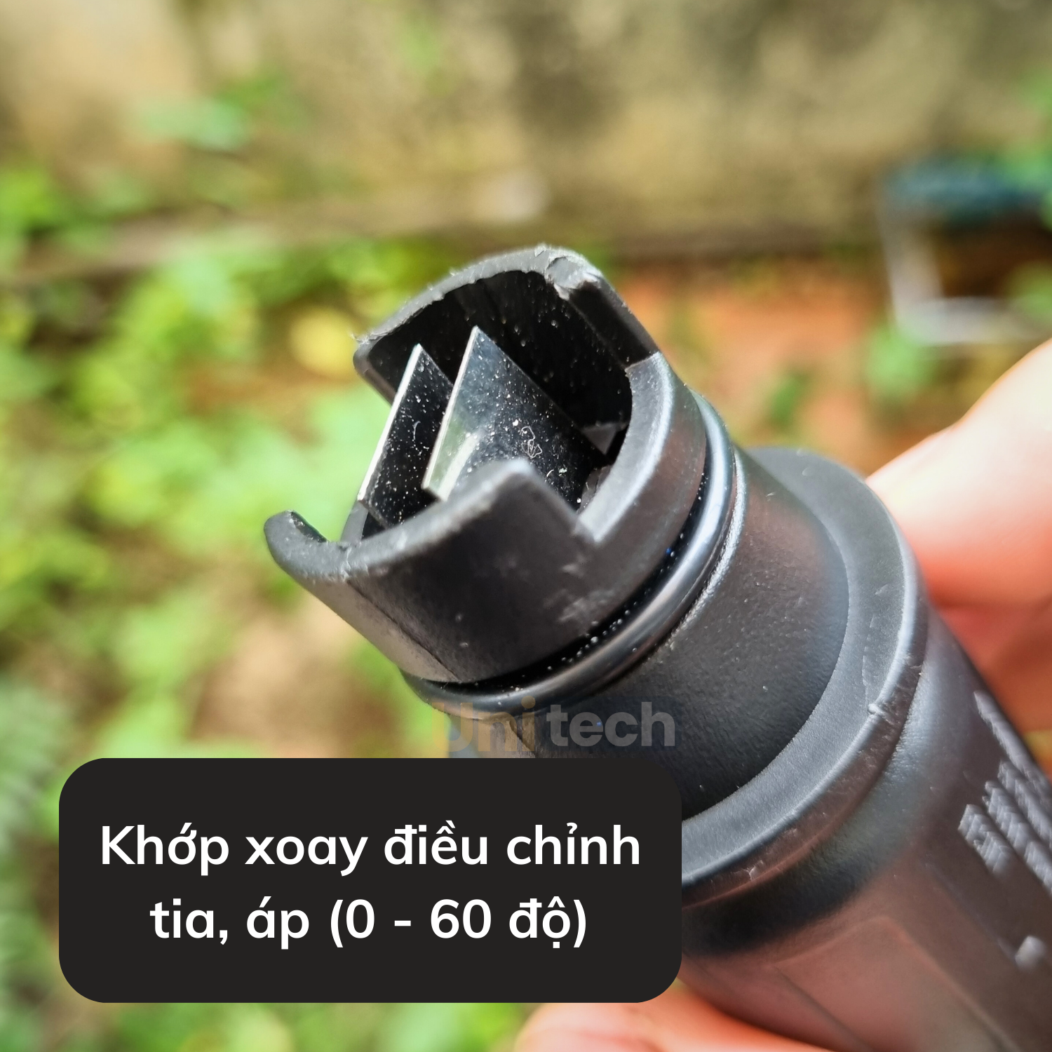 Béc súng xịt rửa xe màu đen - có sẵn khớp đực nối nhanh 14mm, có khớp xoay chỉnh tia nước