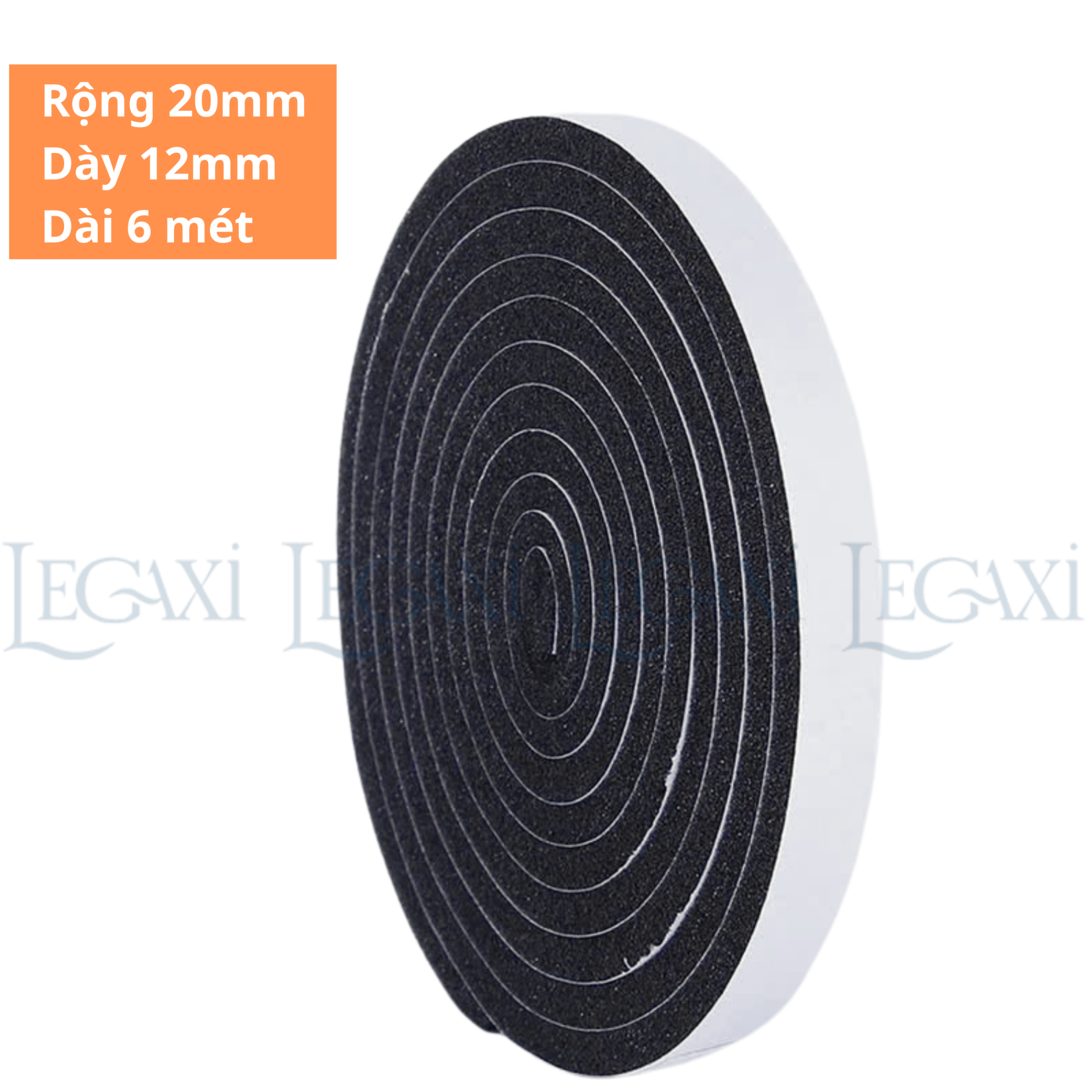 Cuộn Ron Gioăng Mút Xốp Dán Khe Hở Khung Cửa Cách Âm Giảm Chấn, Chống Bụi, Chống Thoát Hơi Dài 6 Mét