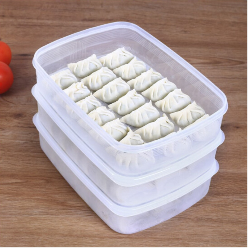Combo 03 Hộp bảo quản thực phẩm 2600ml hình chữ nhật dẹt - Nội địa Nhật