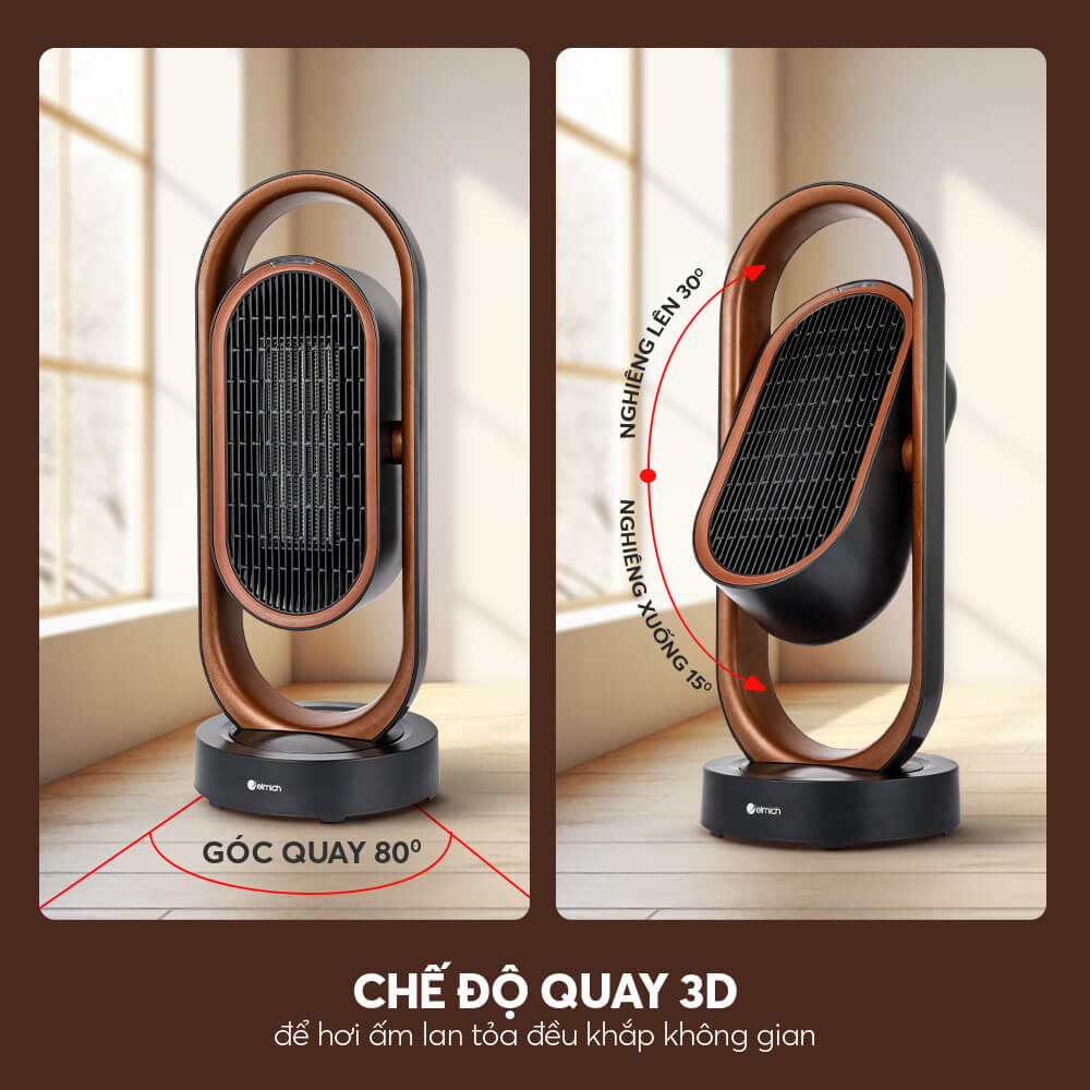 Máy sưởi gốm Elmich CHE 3937 Hàng Chính Hãng