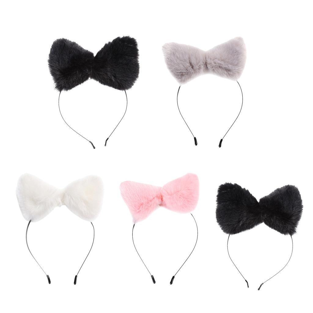 Cat Ears Hairband Hair Clip Accessories Plush Elastic Party Halloween Cosplay Costume