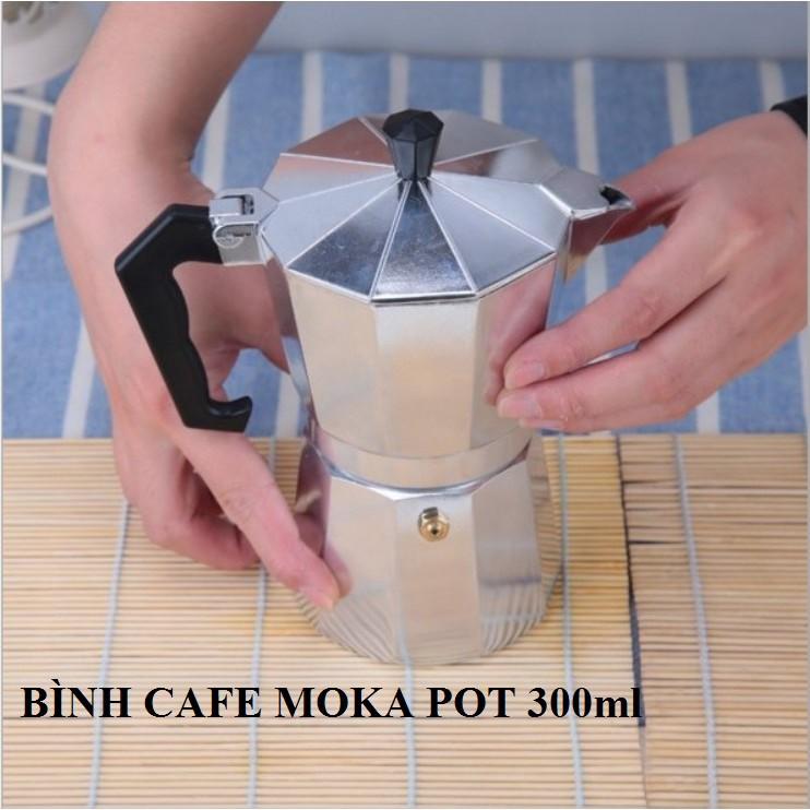 BÌNH PHA CAFE 300ml NHÔM cao cấp, ẤM PHA CÀ PHÊ KIỂU Ý DÁNG CỔ ĐIỂN SANG TRỌNG ĐẸP