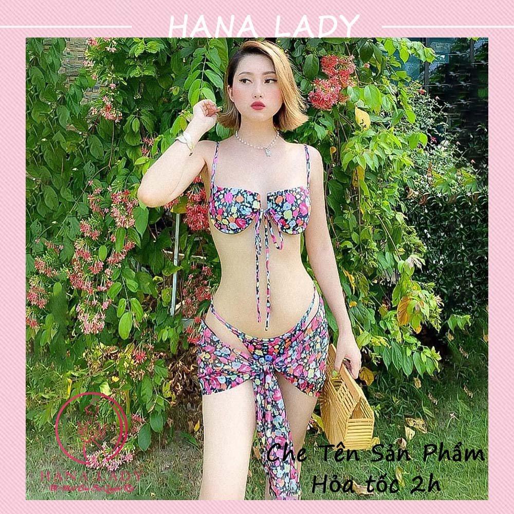 Bikini sexy - Đồ tắm đi biển dây quyến rũ nâng ngực hoa xinh BN139