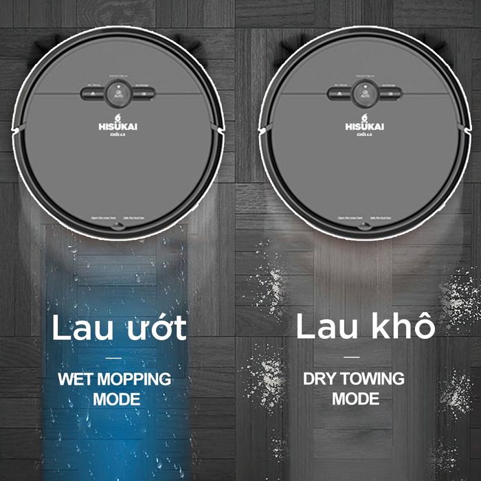 Robot hut bụi lau nhà D2, rô bốt hút bụi, Máy hút bụi gia đình Không Dây loại tốt Công suất cực mạnh pin khủng 4000mAH có hộp nước lau khô ướt, cảm biến chống rơi, chống va chạm