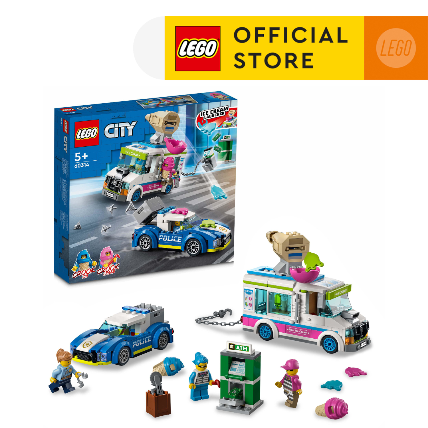 LEGO City 60314 Xe kem cảnh sát truy đuổi (317 chi tiết)